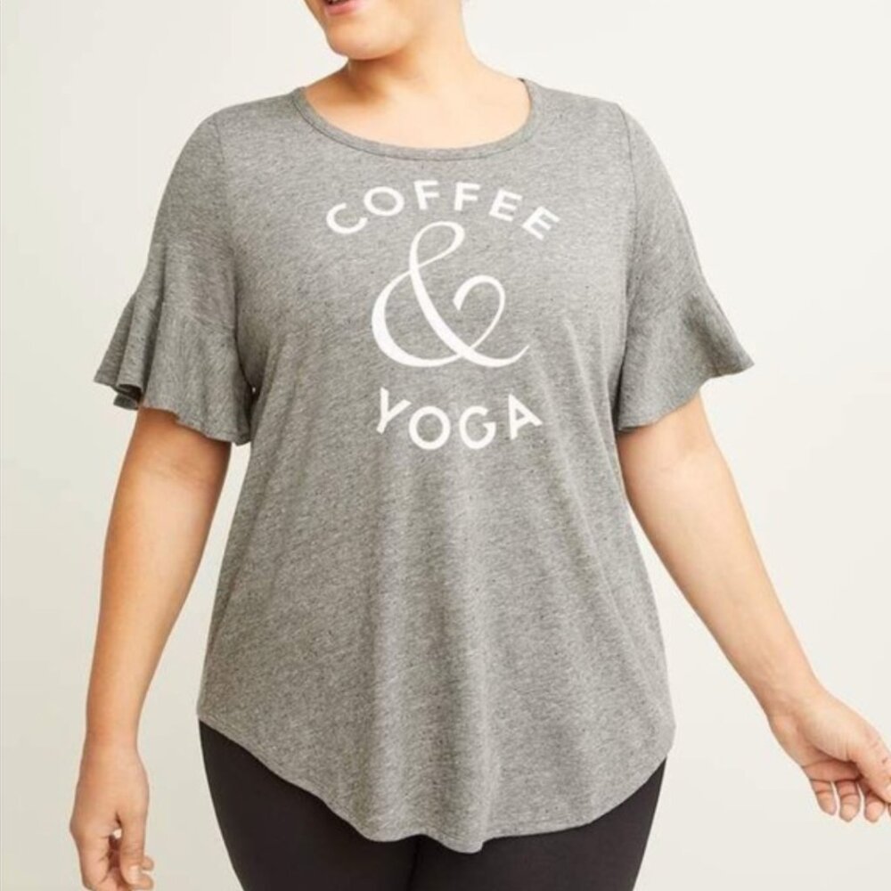 LIVI Active Coffee & Yoga Tee Size 18/20